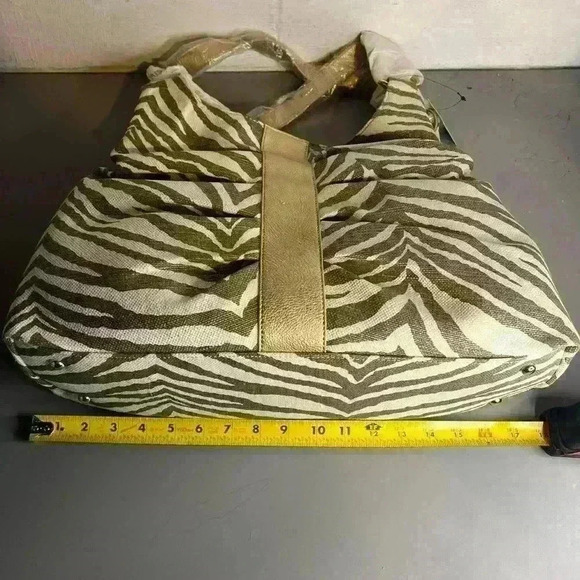 Christopher & Banks Large Purse Handbag Metallic Stripe Zebra Print NWT - Picture 6 of 7